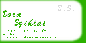 dora sziklai business card