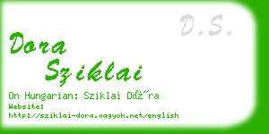 dora sziklai business card